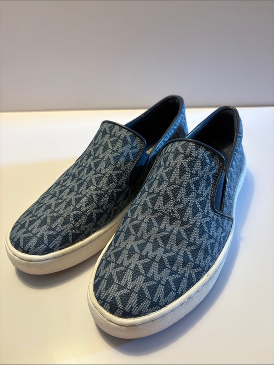 MICHAEL Michael Kors Shoes - Michael Michael Kors womens Blue MK Monogram Slip-On Sneakers size 6.5